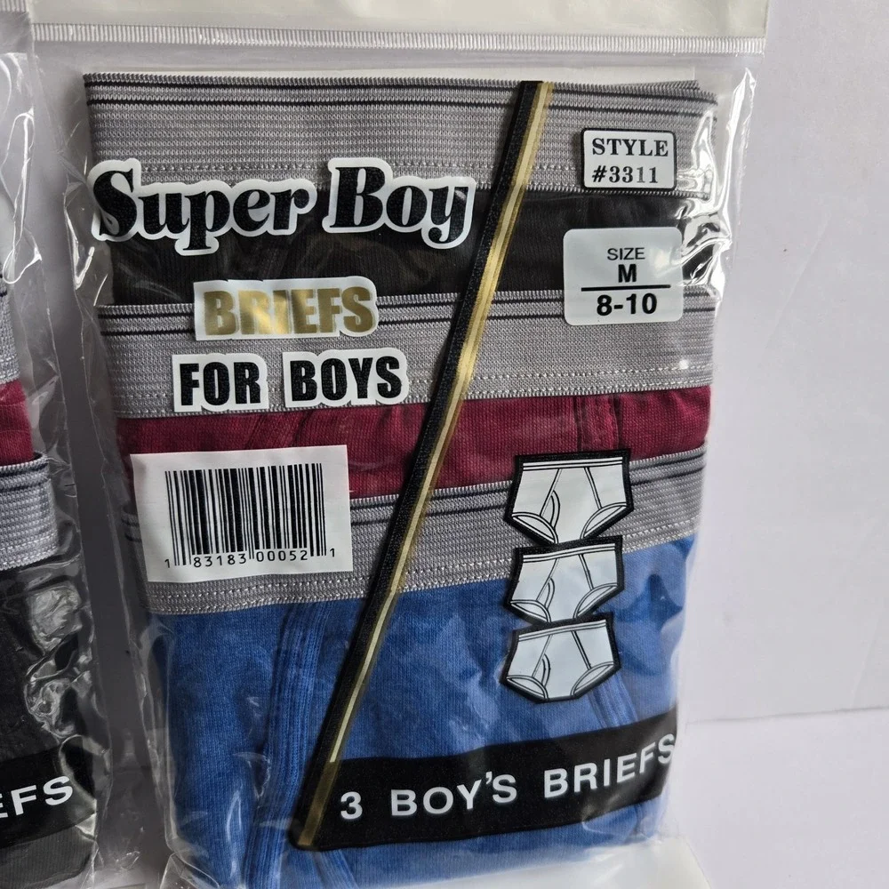 NEW Lot Of‎ 4 3-packs Boys Briefs M 8-10 Assorted Colors Underwear Super Boy